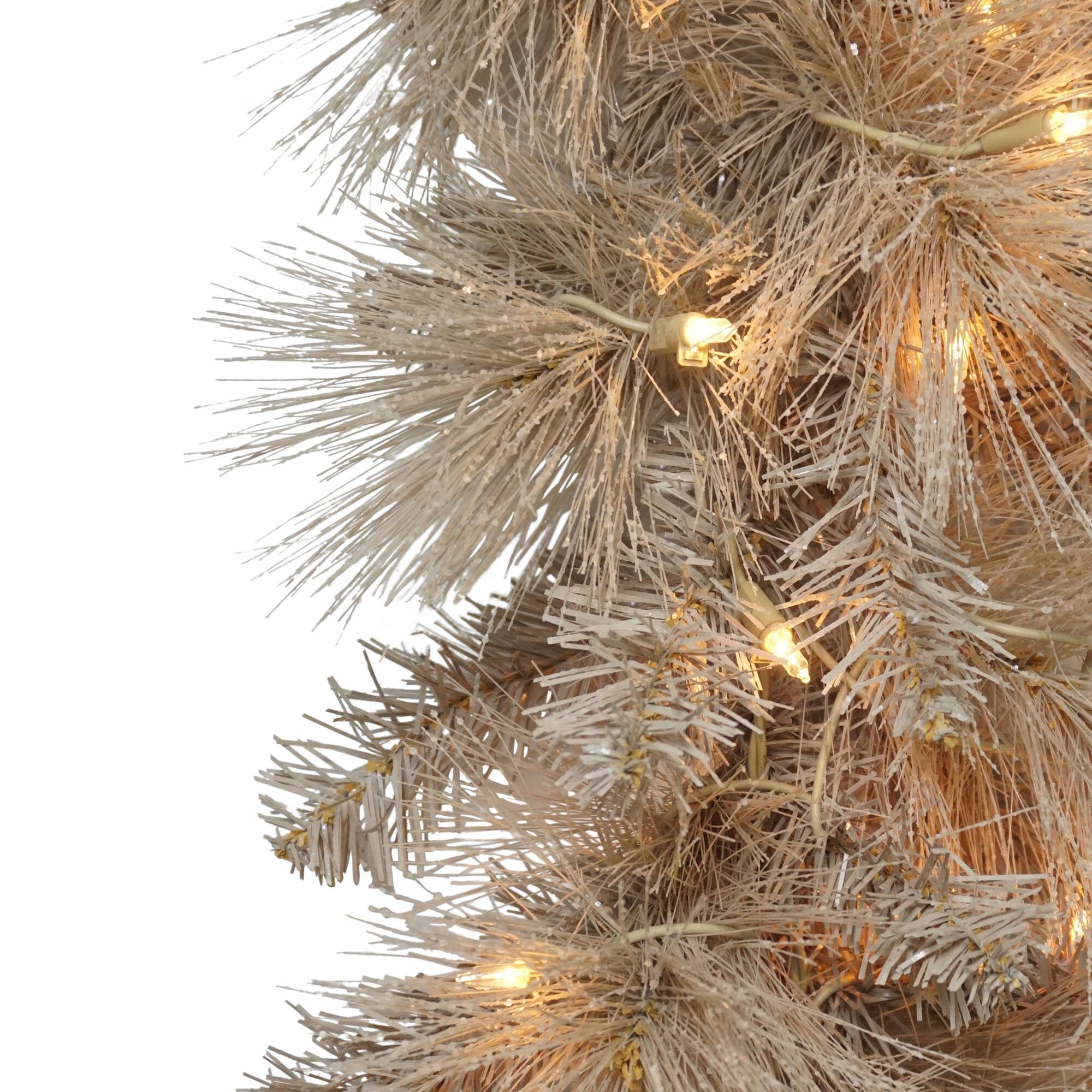 9ft. Pre-Lit Tan Artificial Garland with Incandescent Lights